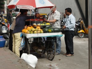 Jamie and our friend getting some yummy watermelon!